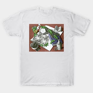 Reptiles Escher Art Print 1943 Imp-Art Vintage Print Optical Illusion T-Shirt